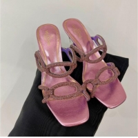Best Product Valentino Chain 1967 Slide Sandal with Crystals 100mm Pink 353113