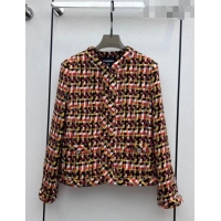 ​Discount Expensive Chanel Tweed Jacket CH7517 Red/Yellow 2023