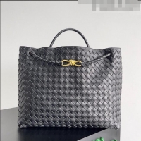 Grade Design Bottega Veneta Large Andiamo Top Handle Bag in Intrecciato Leather 743575 Black 2023