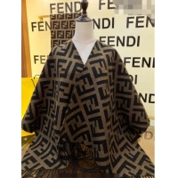 Low Cost Fendi Wool Cashmere Shawl/Cape FE082201 Khaki 2023