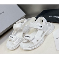 Classic Hot Balenciaga Tourist Strap Sandals White 524020