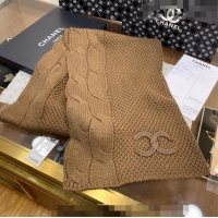 Unique Grade Chanel Knit Scarf 35x255cm 013180 Brown 2023