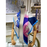 Best Price Chanel Silk Square Scarf 90cm AA8961 Blue 2023