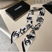 Good Looking Chanel Silk Bandeau Scarf H71502 White 2023
