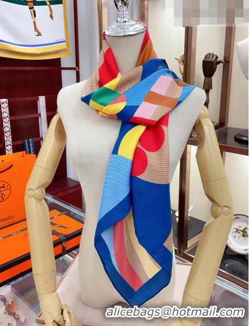 Promotional Hermes Silk Sqaure Scarf 90x90cm H61568 Blue/Red 2023