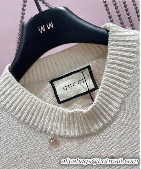 Unique Grade Gucci Crystal Sweater G8508 White 2023