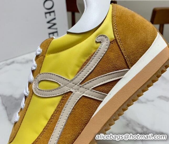 Top Grade Loewe Suede & Fabric Sneakers Yellow 111745