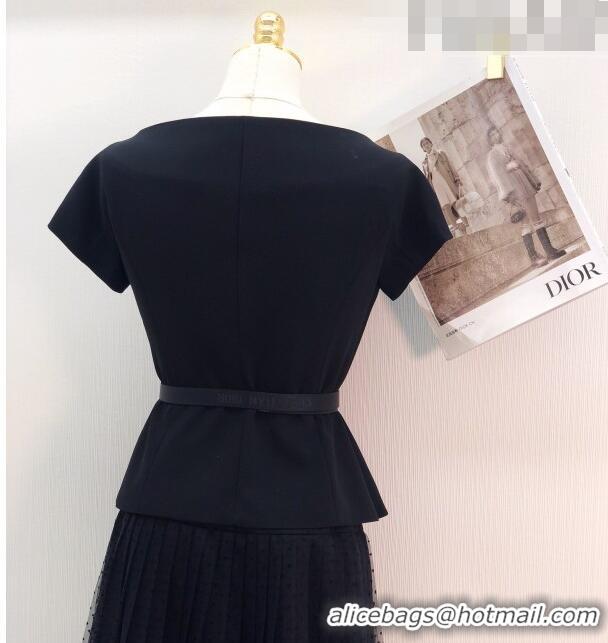 Top Grade Dior Top and Skirt D81618 Black 2023