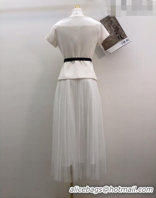 Super Quality Dior Top and Skirt D81616 White 2023