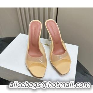 Best Grade Amina Muaddi Alexa Glass Slide Sandals 10.5cm in PVC Yellow 091172