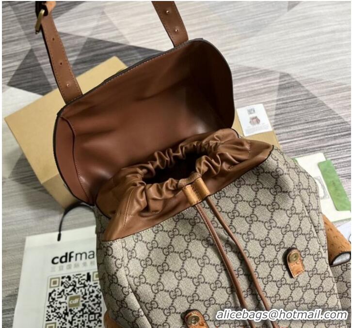 Top Quality GUCCI BACKPACK WITH DOUBLE G 710859 Brown