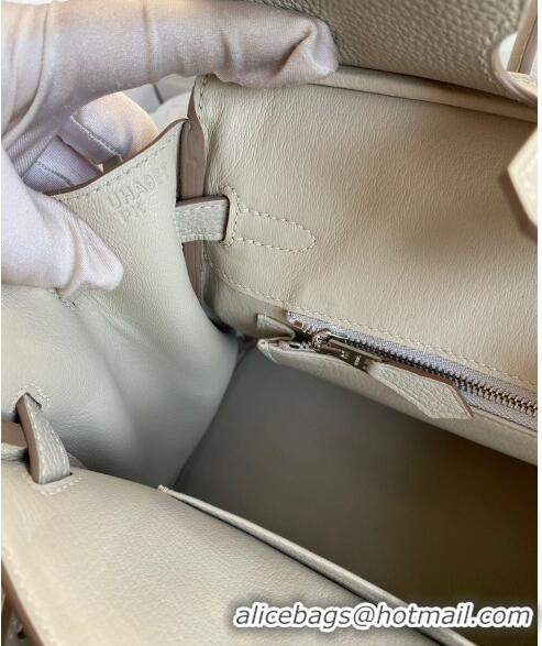 New Fashion Hermes Birkin 25cm Bag in Original Togo Leather HB25 Pearl Grey/Silver (Pure Handmade)