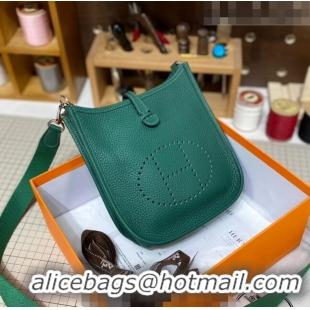 Top Quality Hermes Evelyne Mini Bag 18cm in Togo Calfskin L1306300 Green/Silver