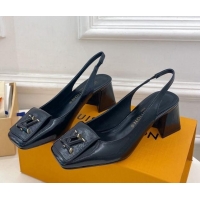 Low Cost Louis Vuitton Shake Slingback Pumps 5.5cm in Epi Patent Leather Black 718078