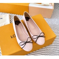 Luxury Cheap Louis Vuitton Nina Flat Ballerinas in Monogram Patent Leather Pink 821027