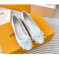 Good Product Louis Vuitton Nina Flat Ballerinas in Monogram Canvas White 821031