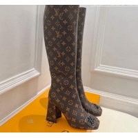 Good Product Louis Vuitton Shake Heel High Boots 9cm in Monogram Canvas 831029