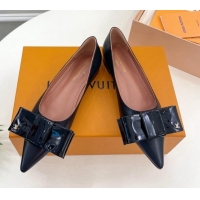 Charming Louis Vuitton Blossom Flat Ballerinas in Calf Leather Black 1ACART