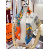 Good Product Hermes Silk Sqaure Scarf 90x90cm H61572 Orange 2023