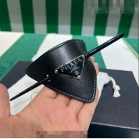 Super Quality Prada Nappa Leather Hair Clasp/Clip With Stick PA9107 Black 2023