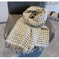 Famous Brand Chanel Check Long Scarf 78x190cm CH090501 White 2023