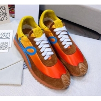 Sophisticated Loewe Flow Silk & Suede Sneakers Orange/Yellow 1229133