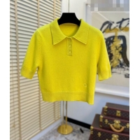 Reasonable Price Gucci Knit Short-sleeved Sweater G91418 Yellow 2023