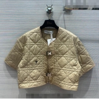 ​Famous Brand Dior Short Jacket in Quilted Nylon and Padded Cotton D08234 Beige 2023