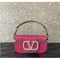 Top Quality VALENTINO V-logo MINI LOCO bag beads 5032B Pink