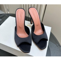 Low Price Amina Muaddi Alexa Glass Slide Sandals 10.5cm in Satin Black 091176