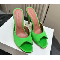 Most Popular Amina Muaddi Alexa Glass Slide Sandals 10.5cm in Satin Green 091177