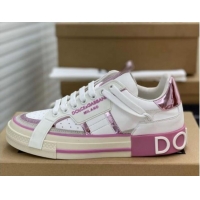 Big Discount Dolce&Gabbana Calfskin Custom 2.Zero Low-top Sneakers Light Purple 110326