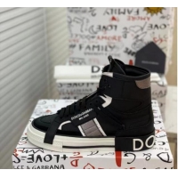 Buy Cheapest Dolce&Gabbana Calfskin Custom 2.Zero High-top Sneakers Black 110337