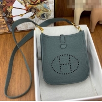 Famous Brand Hermes Evelyne Mini TPM Bag 18cm in Original Togo Leather HB18 Almond Green/Gold (Pure Handmade)