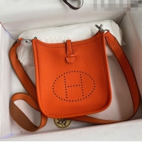 Promotional Hermes Evelyne Mini TPM Bag 18cm in Original Togo Leather HB18 Orange/Silver (Pure Handmade)