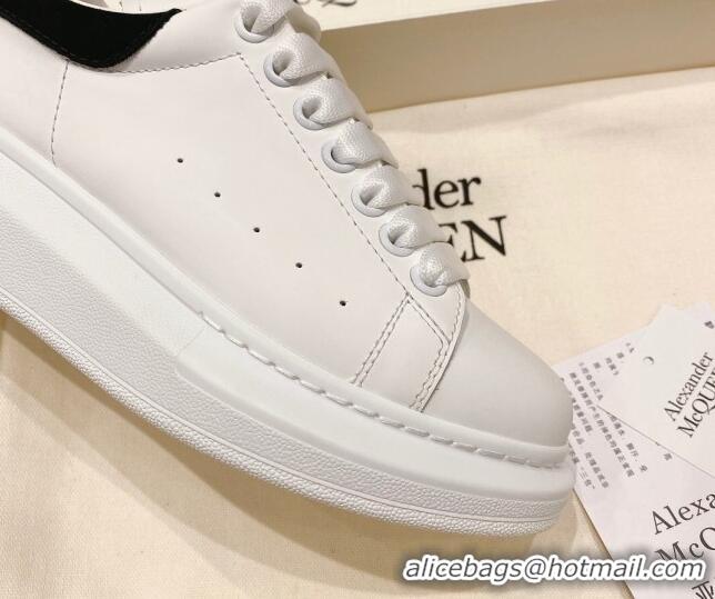 Big Discount Alexander McQueen Oversized Sneakers with Suede Heel White/Black 614110