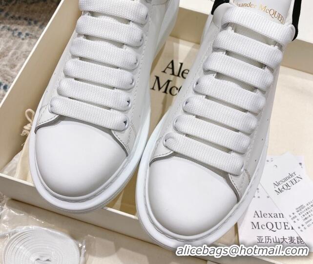 Big Discount Alexander McQueen Oversized Sneakers with Suede Heel White/Black 614110