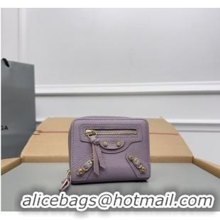 Super Quality Balenciaga WOMENS LE CAGOLE MINI WALLET 71523 Light purple