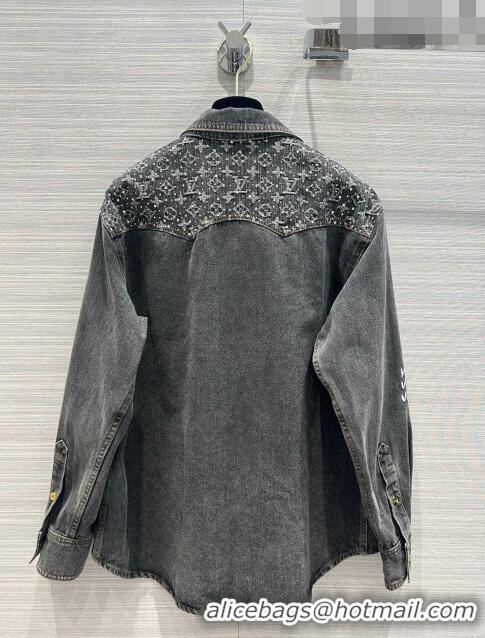 ​Top Quality Louis Vuitton Denim Shirt LV92858 Grey 2023