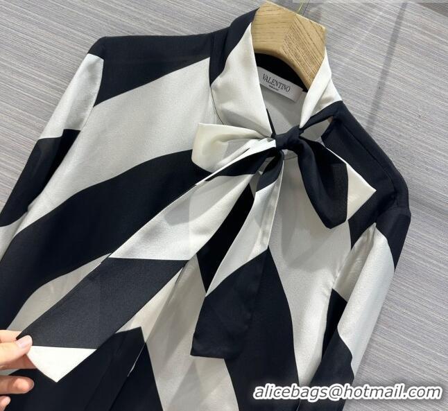Top Quality Valentino Silk Shirt V92725 White/Black 2023