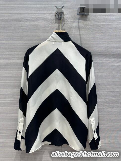 Top Quality Valentino Silk Shirt V92725 White/Black 2023
