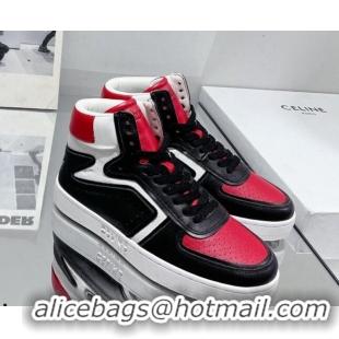 Purchase Celine CT-01 "Z" Trainer High Top Sneakers in Calfskin Black/Red 916018