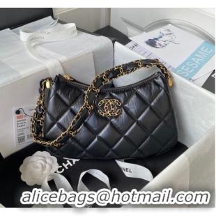 Buy Cheapest Chanel SMALL HOBO HANDBAG AS4422 Black