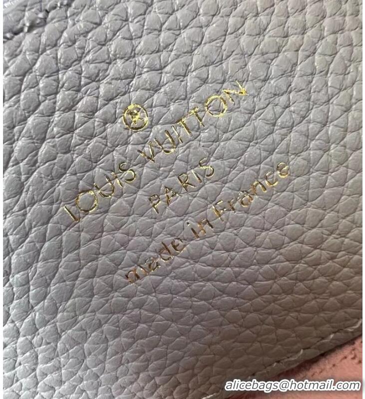 Buy Discount Louis Vuitton Mahina Leather FLIGHT MODE Bella Tote M23395 Gray