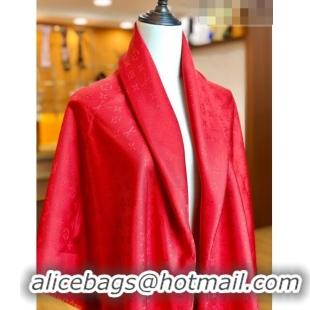 Top Grade Louis Vuitton 100% Silk Monogram Scarf LV103017 Red 2023
