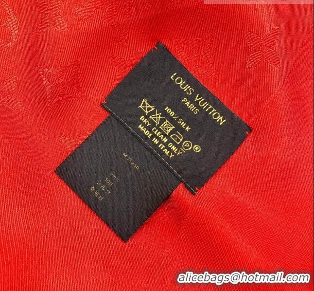 Top Grade Louis Vuitton 100% Silk Monogram Scarf LV103017 Red 2023