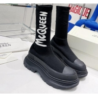Purchase Alexander McQueen Graffiti Knit Tread Slick Boot Black 110285