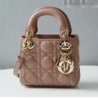 Traditional Specials Dior Micro Lady Dior Bag in Cannage Lambskin CD2821 Apricot 2023