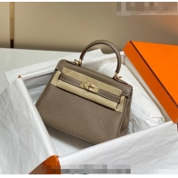 Best Product Hermes Kelly Mini Bag 20cm in Togo Calfskin H20 Elephant Grey 2023