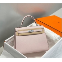 Super Quality Hermes Epsom Kelly Bag 25cm/28cm in Calfskin Leather Dreamy H25 Purple/Silver 2023